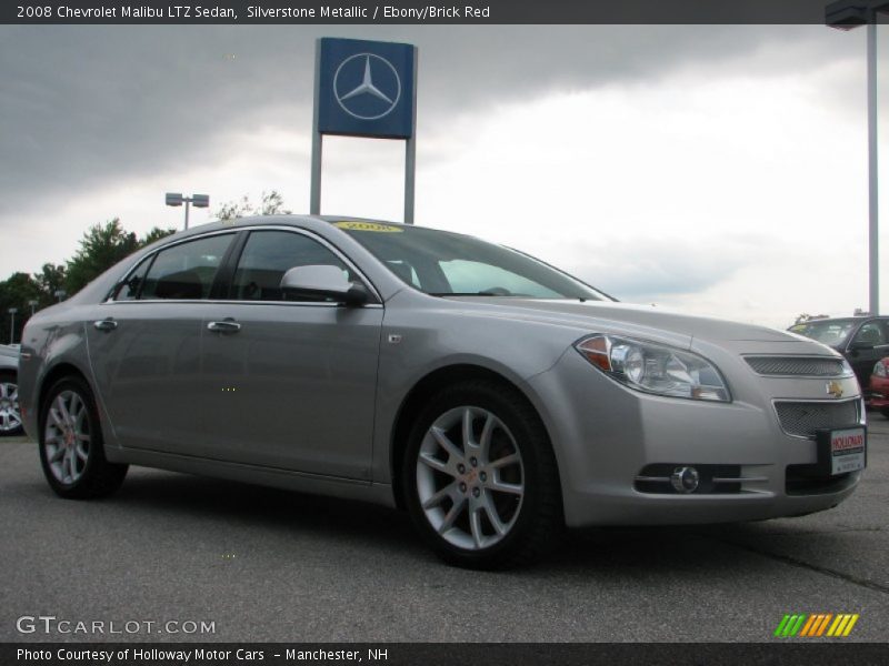 Silverstone Metallic / Ebony/Brick Red 2008 Chevrolet Malibu LTZ Sedan