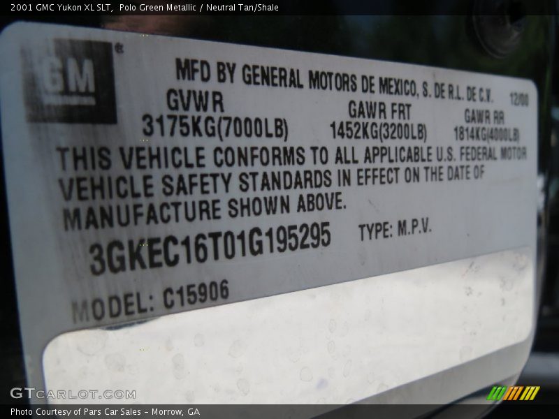 Polo Green Metallic / Neutral Tan/Shale 2001 GMC Yukon XL SLT