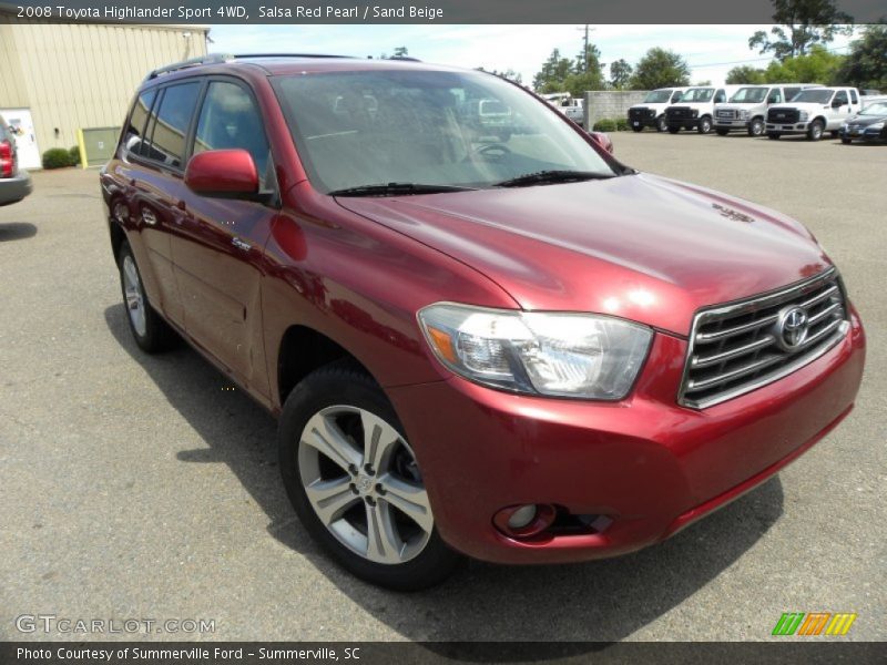 Salsa Red Pearl / Sand Beige 2008 Toyota Highlander Sport 4WD