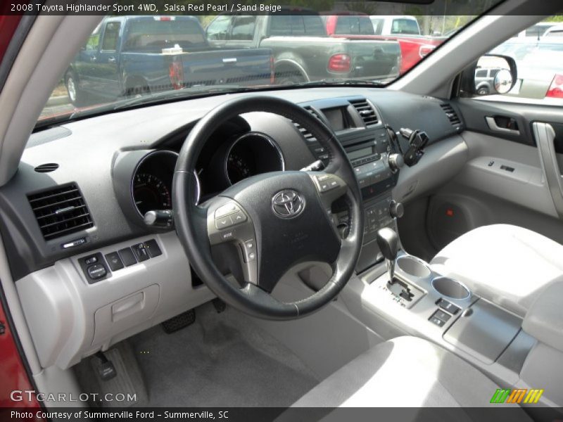 Salsa Red Pearl / Sand Beige 2008 Toyota Highlander Sport 4WD
