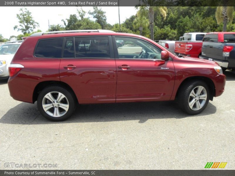 Salsa Red Pearl / Sand Beige 2008 Toyota Highlander Sport 4WD