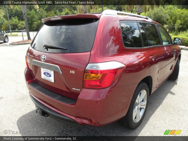 Salsa Red Pearl / Sand Beige 2008 Toyota Highlander Sport 4WD
