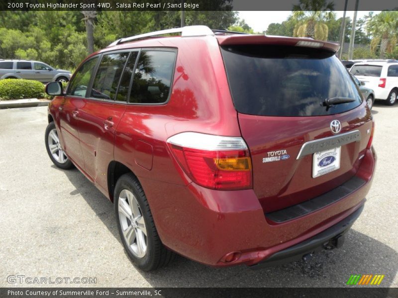 Salsa Red Pearl / Sand Beige 2008 Toyota Highlander Sport 4WD