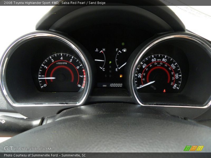Salsa Red Pearl / Sand Beige 2008 Toyota Highlander Sport 4WD