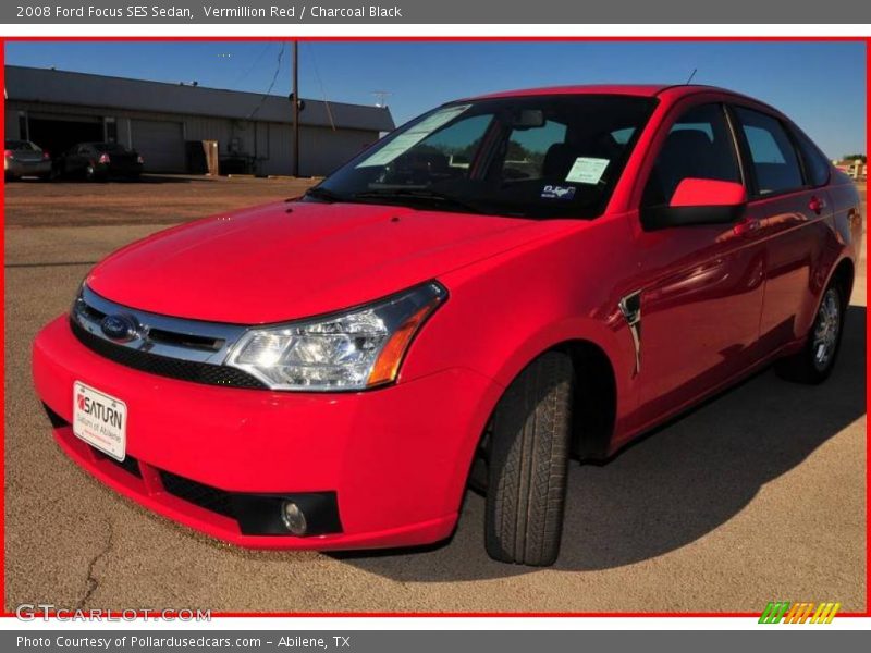 Vermillion Red / Charcoal Black 2008 Ford Focus SES Sedan