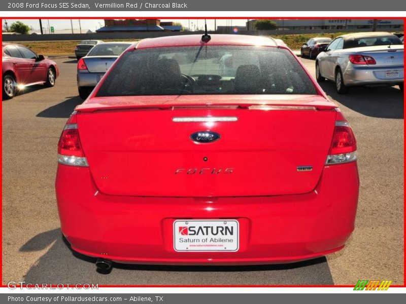 Vermillion Red / Charcoal Black 2008 Ford Focus SES Sedan