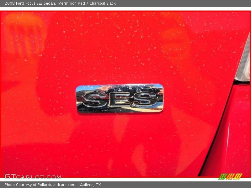 Vermillion Red / Charcoal Black 2008 Ford Focus SES Sedan