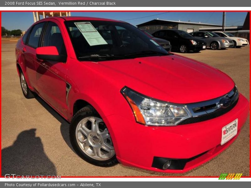 Vermillion Red / Charcoal Black 2008 Ford Focus SES Sedan