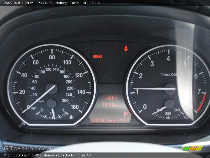 2009 1 Series 135i Coupe 135i Coupe Gauges