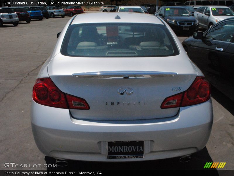 Liquid Platinum Silver / Graphite 2008 Infiniti G 35 Sedan