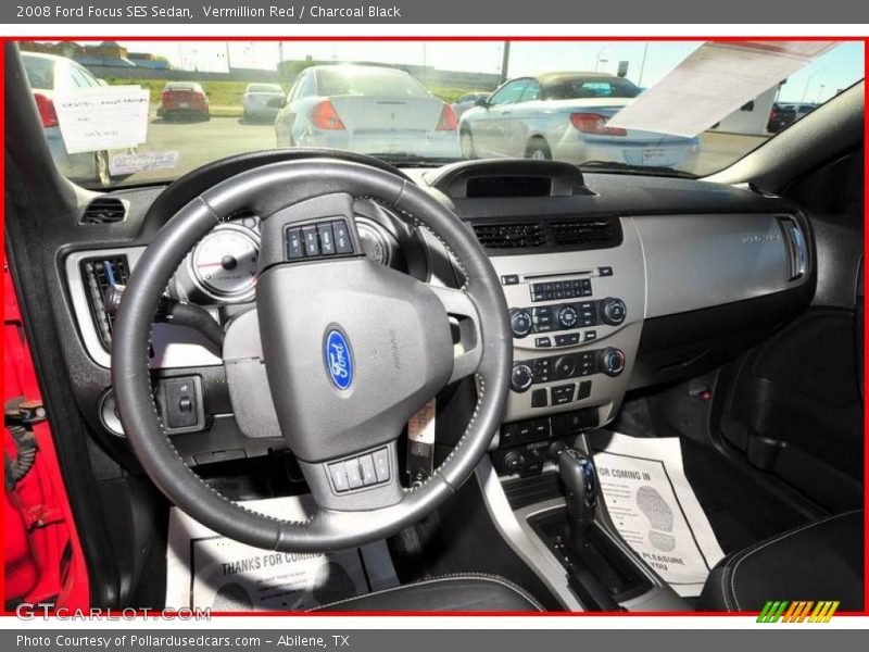 Vermillion Red / Charcoal Black 2008 Ford Focus SES Sedan