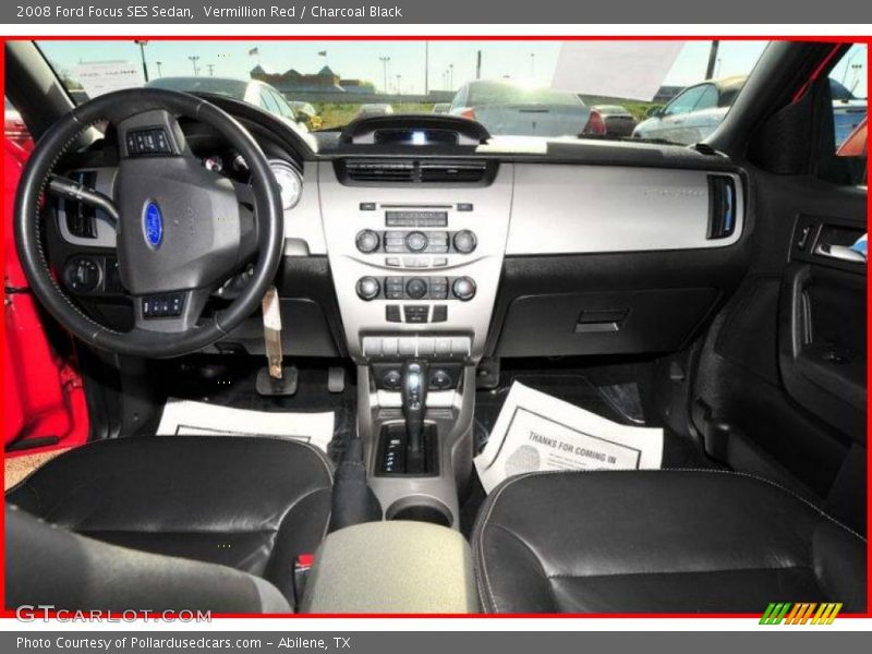 Vermillion Red / Charcoal Black 2008 Ford Focus SES Sedan