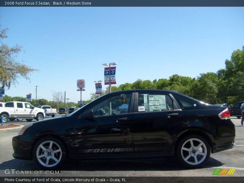 Black / Medium Stone 2008 Ford Focus S Sedan