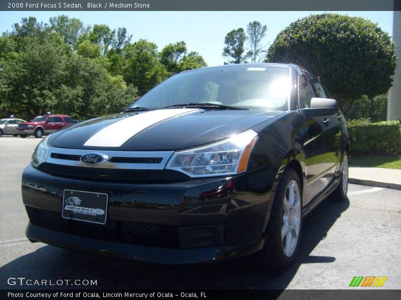 Black / Medium Stone 2008 Ford Focus S Sedan