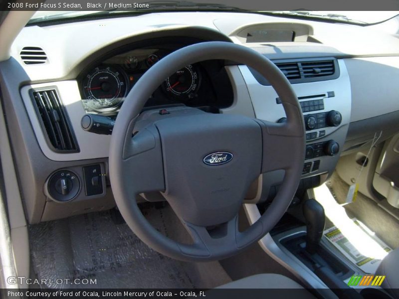 Black / Medium Stone 2008 Ford Focus S Sedan