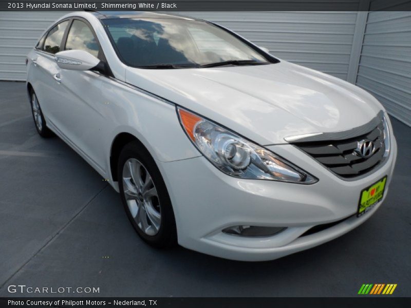 Shimmering White / Black 2013 Hyundai Sonata Limited