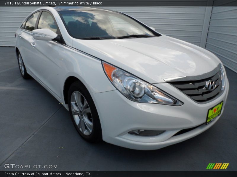 Shimmering White / Black 2013 Hyundai Sonata Limited