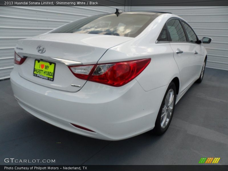 Shimmering White / Black 2013 Hyundai Sonata Limited