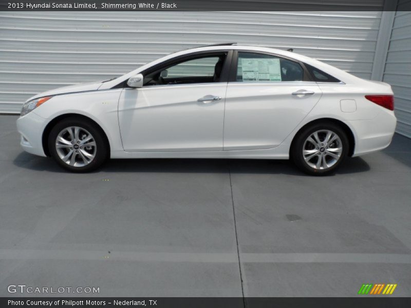 Shimmering White / Black 2013 Hyundai Sonata Limited