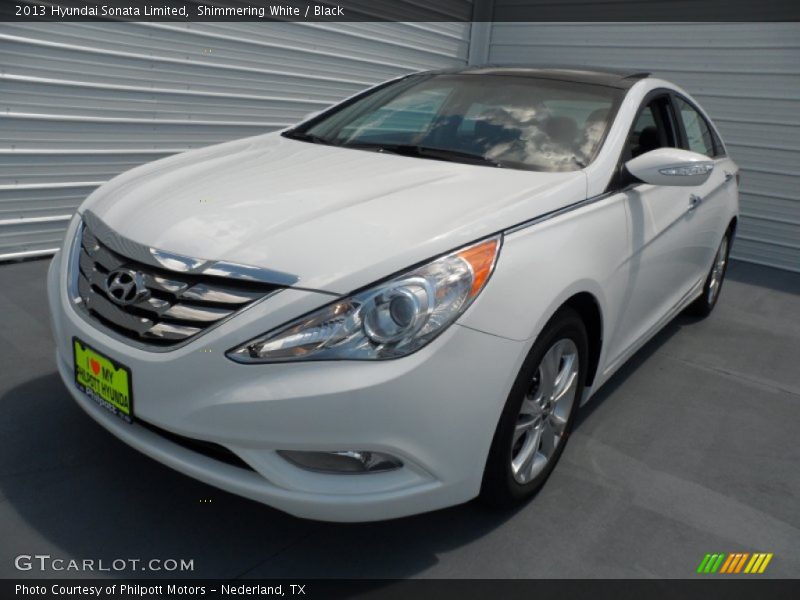 Shimmering White / Black 2013 Hyundai Sonata Limited