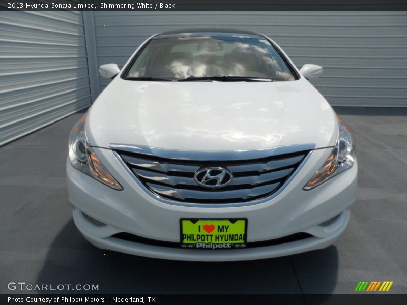 Shimmering White / Black 2013 Hyundai Sonata Limited