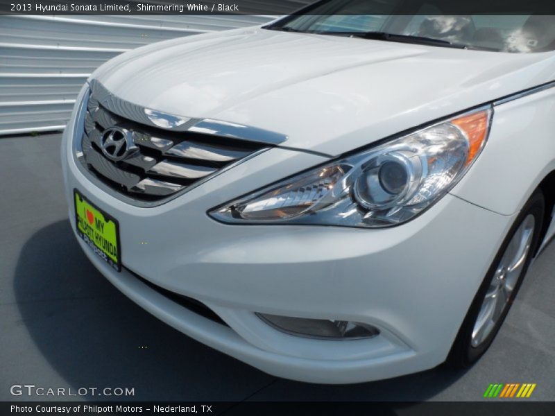 Shimmering White / Black 2013 Hyundai Sonata Limited