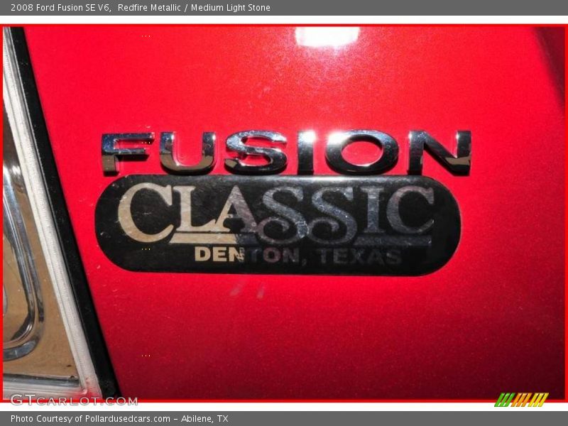 Redfire Metallic / Medium Light Stone 2008 Ford Fusion SE V6