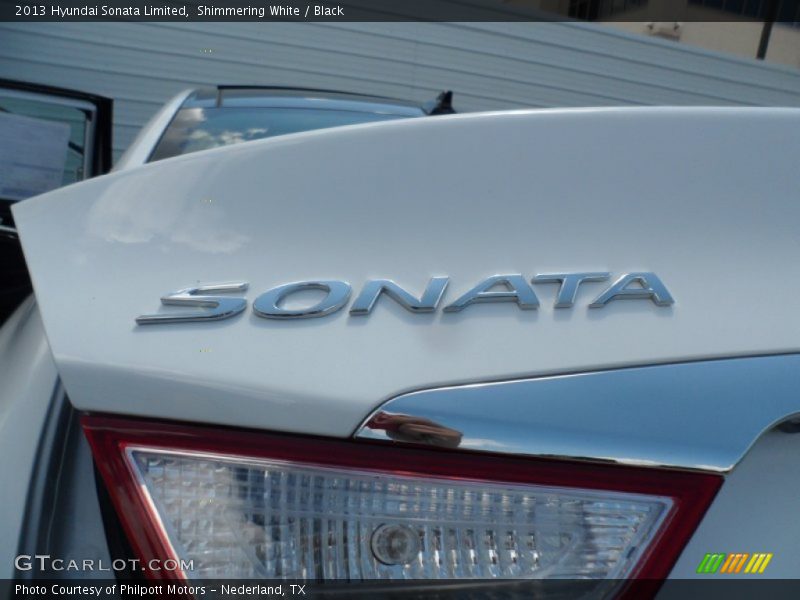 Shimmering White / Black 2013 Hyundai Sonata Limited