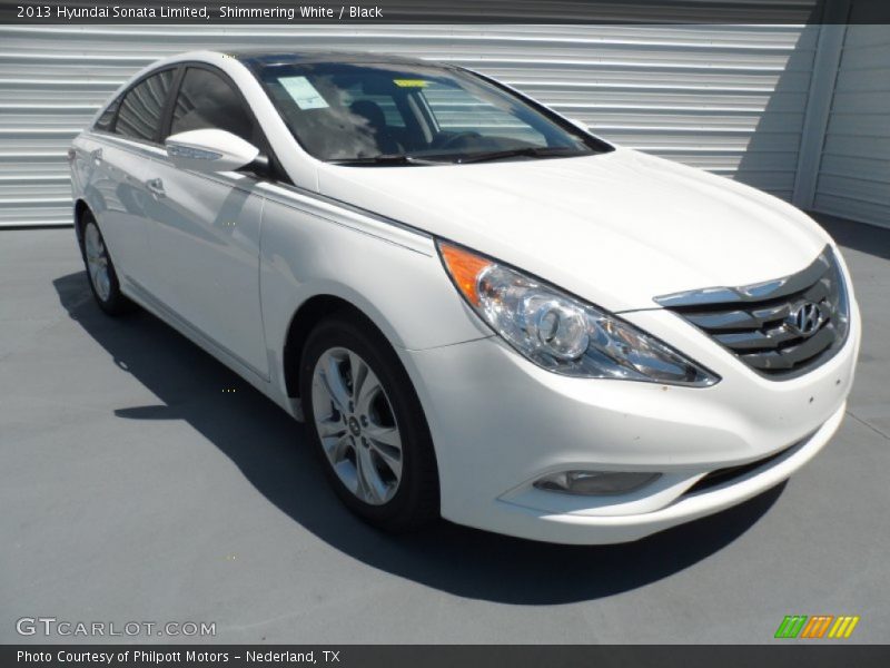 Shimmering White / Black 2013 Hyundai Sonata Limited