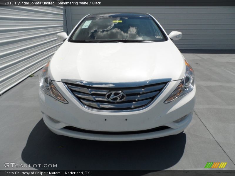 Shimmering White / Black 2013 Hyundai Sonata Limited