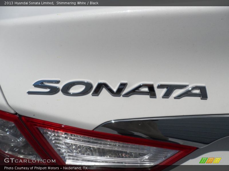Shimmering White / Black 2013 Hyundai Sonata Limited
