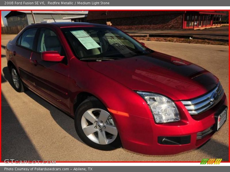 Redfire Metallic / Medium Light Stone 2008 Ford Fusion SE V6