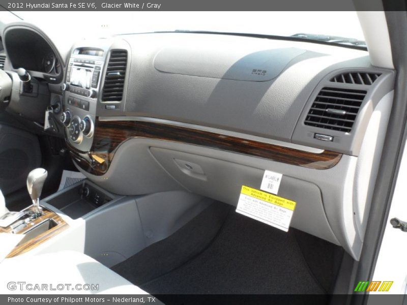 Glacier White / Gray 2012 Hyundai Santa Fe SE V6