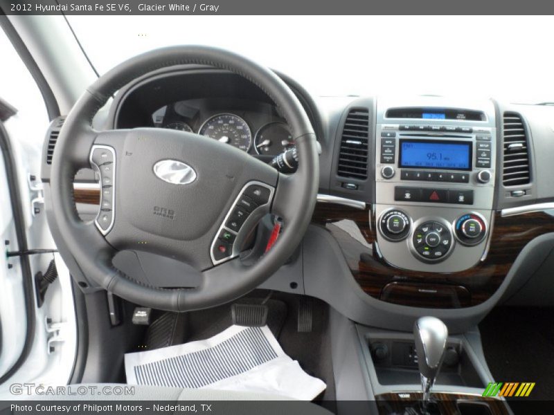Glacier White / Gray 2012 Hyundai Santa Fe SE V6