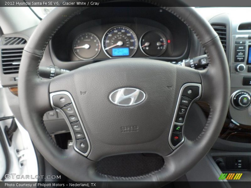 Glacier White / Gray 2012 Hyundai Santa Fe SE V6