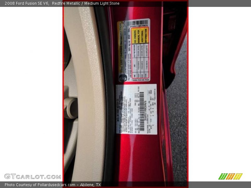 Redfire Metallic / Medium Light Stone 2008 Ford Fusion SE V6