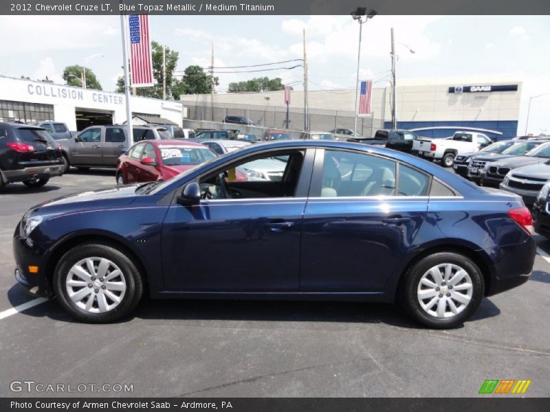 Blue Topaz Metallic / Medium Titanium 2012 Chevrolet Cruze LT