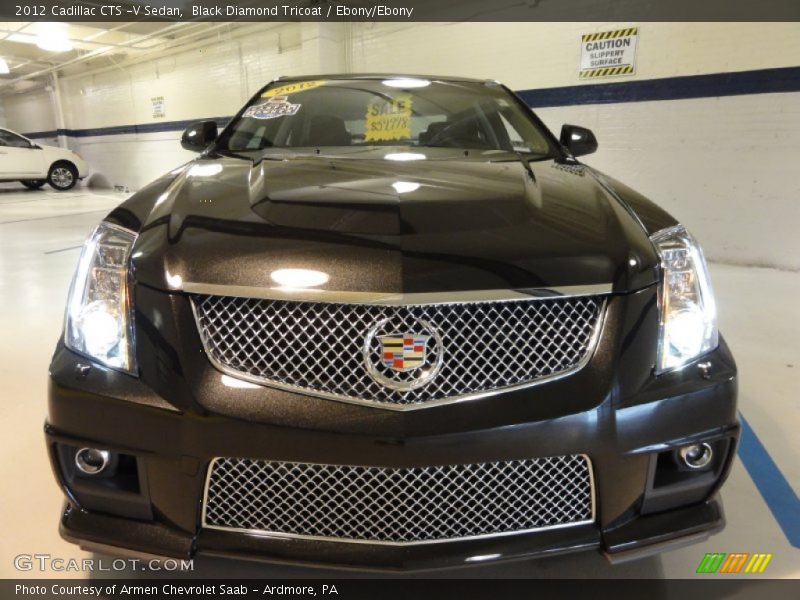 Black Diamond Tricoat / Ebony/Ebony 2012 Cadillac CTS -V Sedan