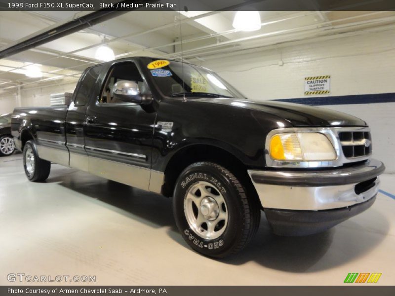 Black / Medium Prairie Tan 1998 Ford F150 XL SuperCab