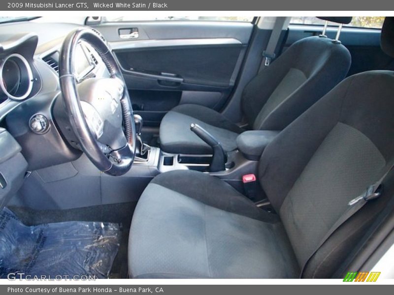 Wicked White Satin / Black 2009 Mitsubishi Lancer GTS