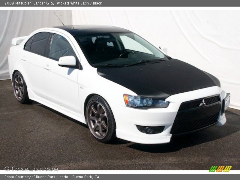 Wicked White Satin / Black 2009 Mitsubishi Lancer GTS