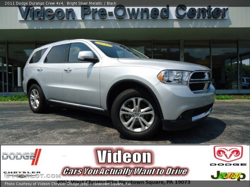 Bright Silver Metallic / Black 2011 Dodge Durango Crew 4x4