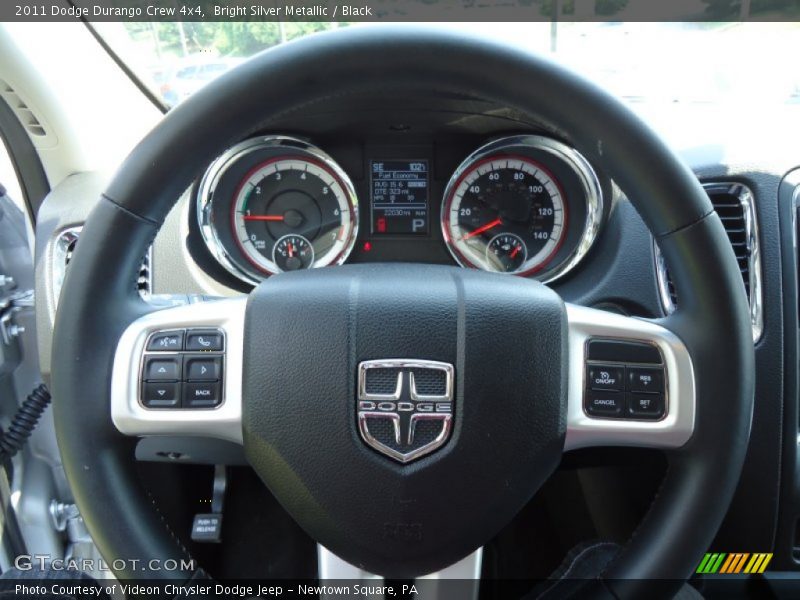 Bright Silver Metallic / Black 2011 Dodge Durango Crew 4x4