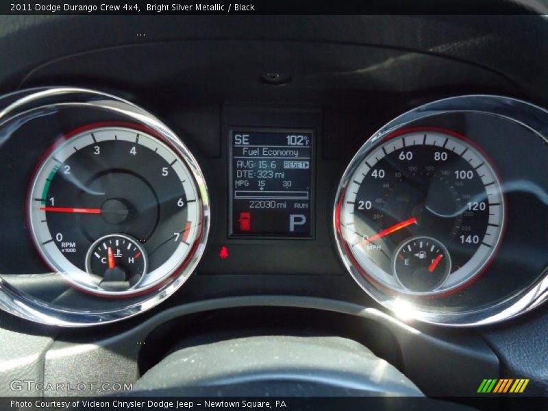 Bright Silver Metallic / Black 2011 Dodge Durango Crew 4x4