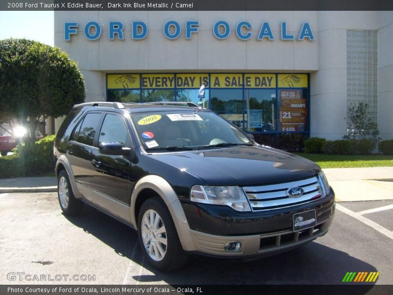 Dark Ink Blue Metallic / Camel 2008 Ford Taurus X Eddie Bauer