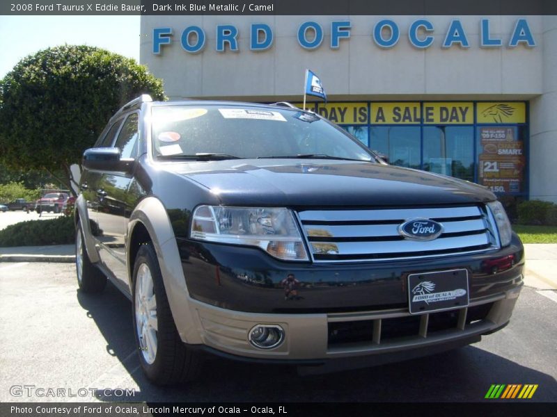 Dark Ink Blue Metallic / Camel 2008 Ford Taurus X Eddie Bauer