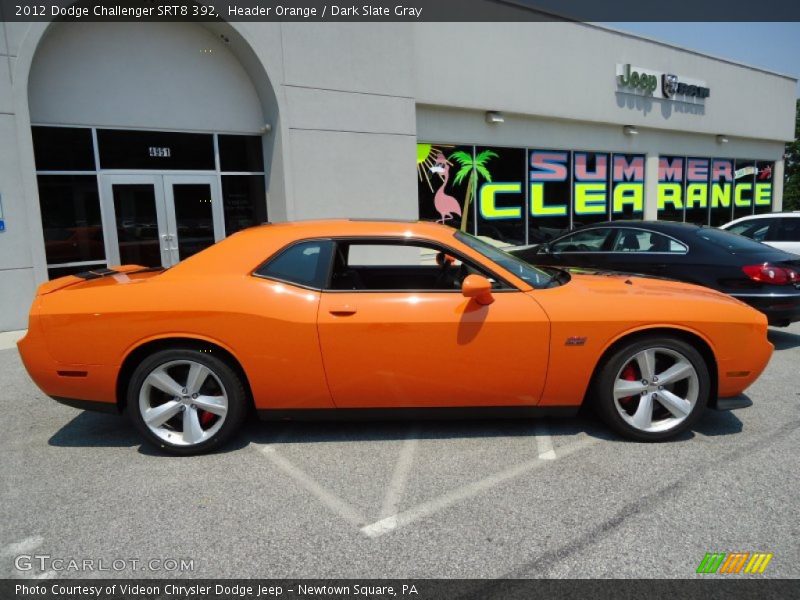 Header Orange / Dark Slate Gray 2012 Dodge Challenger SRT8 392