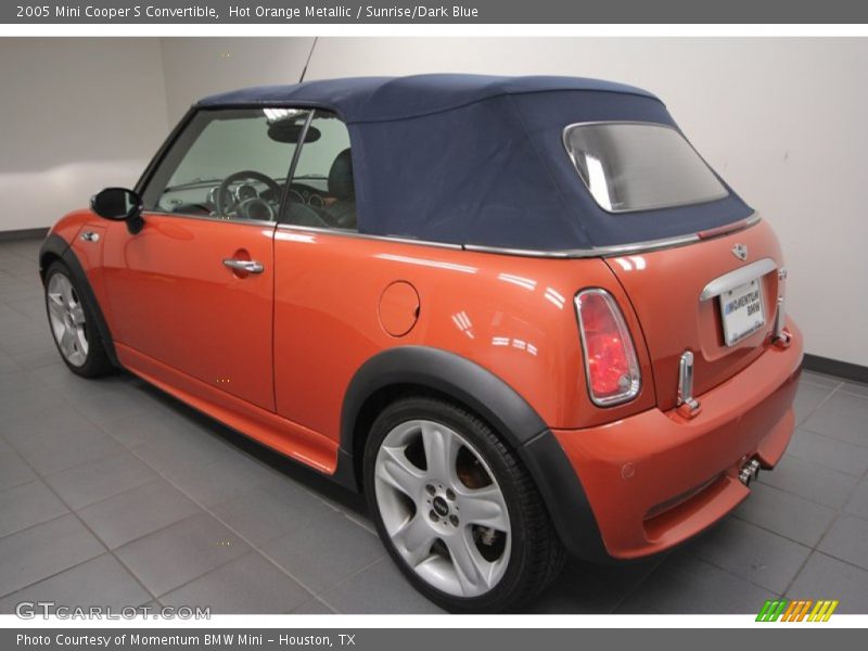 Hot Orange Metallic / Sunrise/Dark Blue 2005 Mini Cooper S Convertible