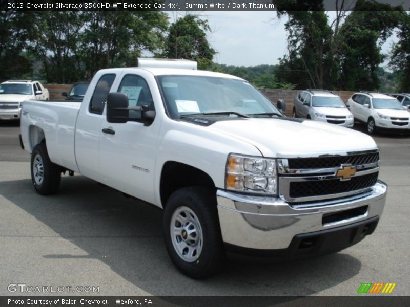 Summit White / Dark Titanium 2013 Chevrolet Silverado 3500HD WT Extended Cab 4x4