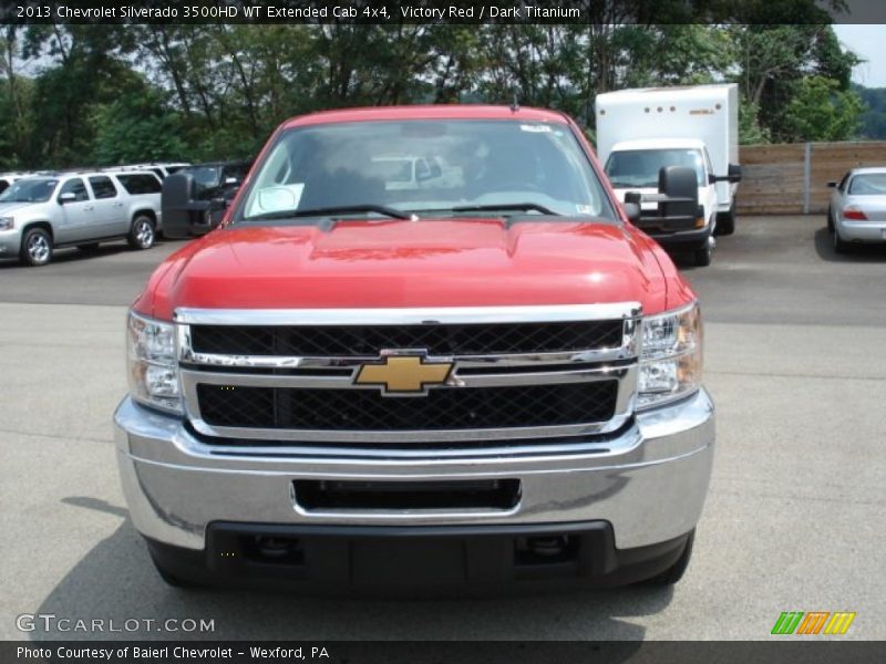 Victory Red / Dark Titanium 2013 Chevrolet Silverado 3500HD WT Extended Cab 4x4
